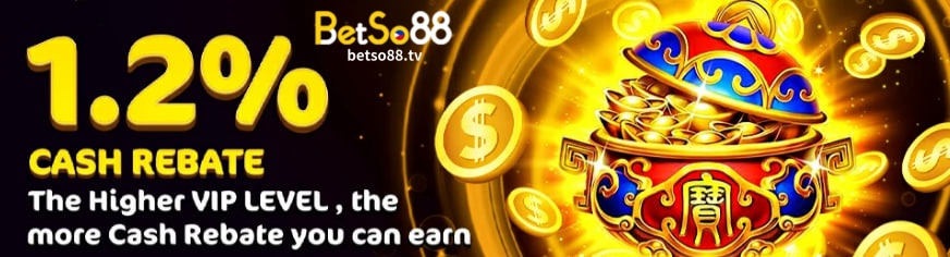 BETSO88 1.2% cash rebate!